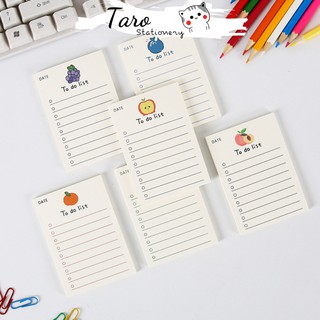 Giấy note ghi chú to do list trái cây Taro Stationery