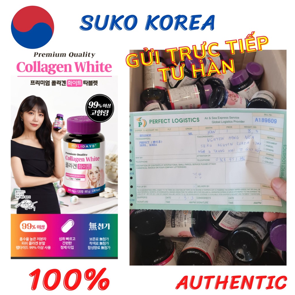 Collagen white Holidays, colagen hàn quốc chính hãng - Shop mỹ phẩm chính hãng Suko Korea