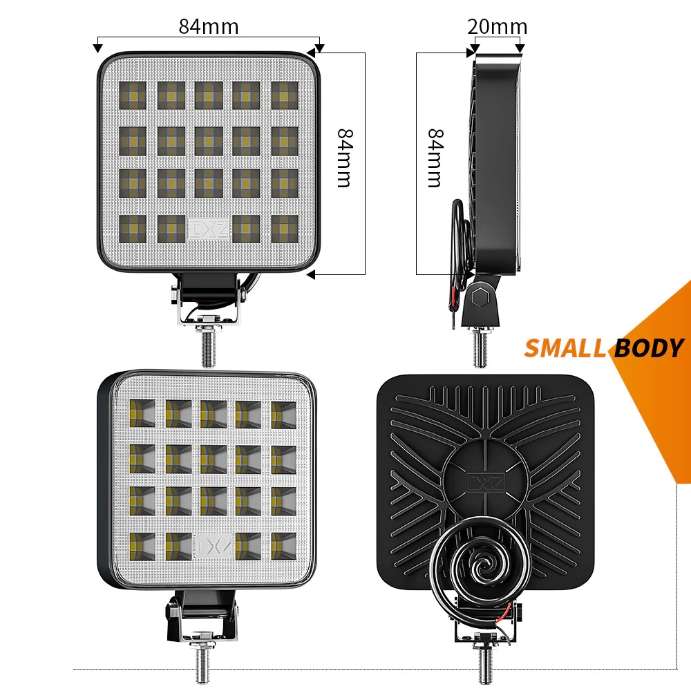 Đèn Pha Led Trợ Sáng Lắp Cho Ô Tô Xe Tải 23 Led 69W Ánh Sáng Trắng, Chống Nước