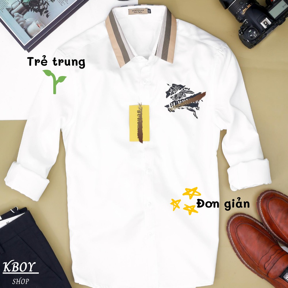 Áo Sơ Mi Nam Tay Dài [𝐅𝐑𝐄𝐄 𝐒𝐇𝐈𝐏]Áo sơ mi 2 màu TRẮNG ĐEN vải mềm mịn, thoáng mát basic trẻ trung - F099 | BigBuy360 - bigbuy360.vn