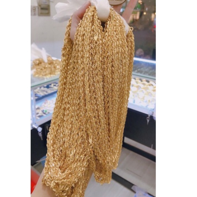 𝗗𝗮̂𝘆 𝗰𝗵𝘂𝘆𝗲̂̀𝗻 xoắn hoa mai mạ VÀNG 18k không đen bền màu có khắc ký hiệu italy DVHM