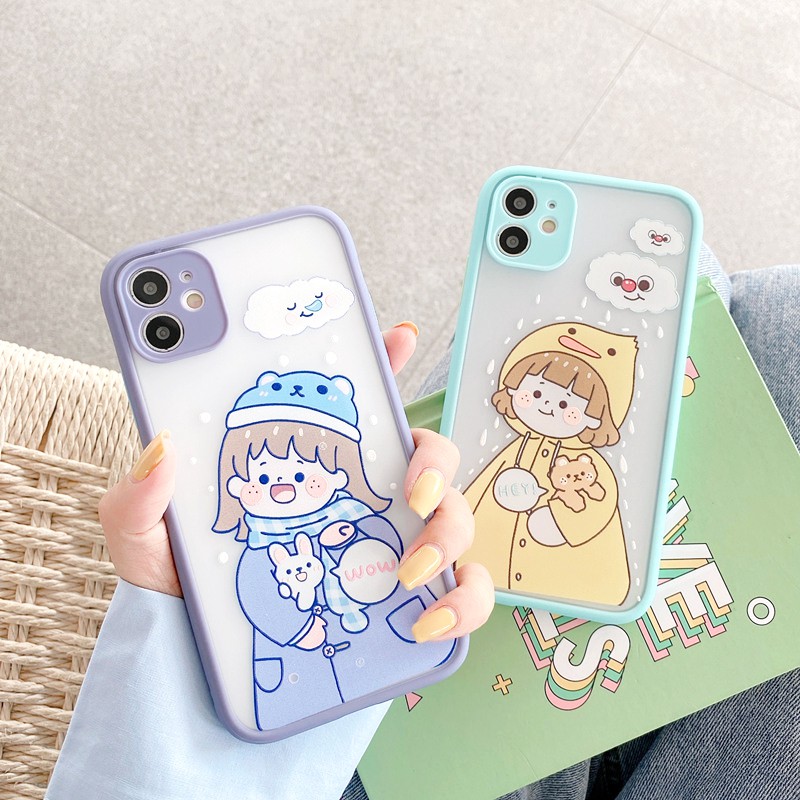 Ốp lưng iphone Cô bé mùa đông nhám viền nổi cong 5/5s/6/6plus/6s/6splus/7/7plus/8/8plus/x/xs/11/12/pro/max/plus/promax | BigBuy360 - bigbuy360.vn