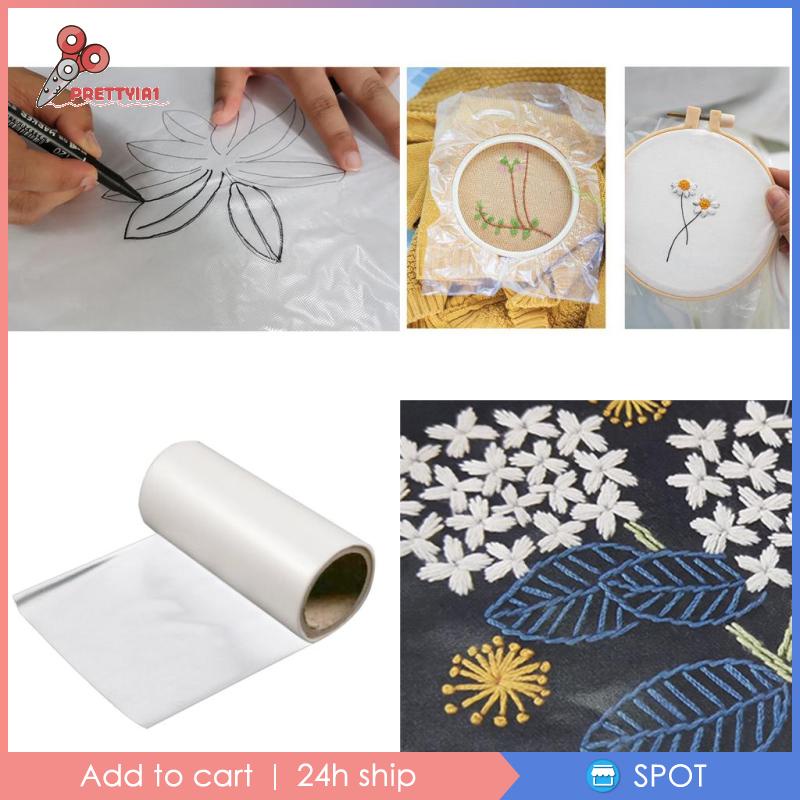 Cuộn Phim Thêu Trong Suốt Hòa Tan Trong Nước 1 Yard Prettyia1