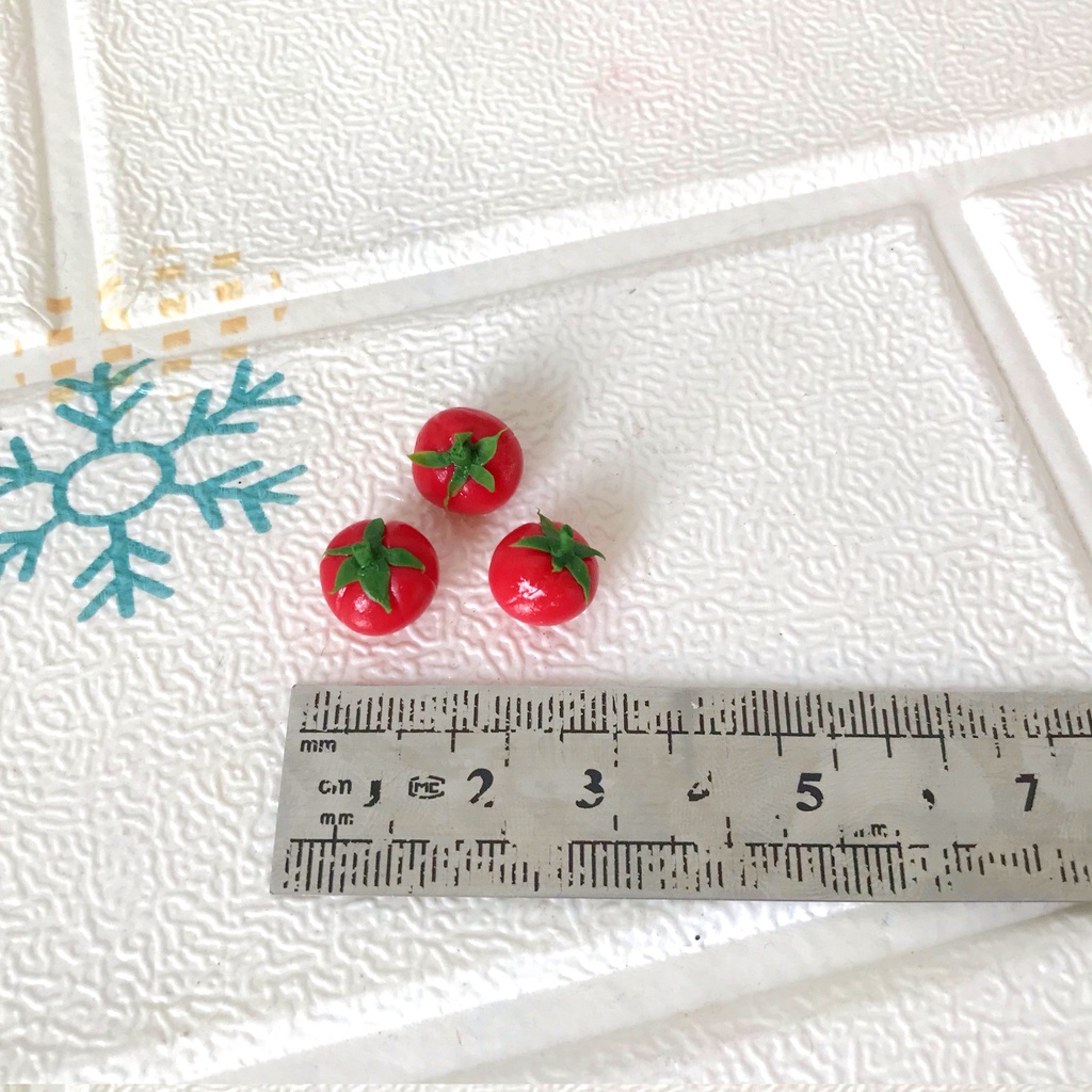 Mô hình trái cà chua mini cho nhà búp bê từ đất sét tỉ lệ 1/6
