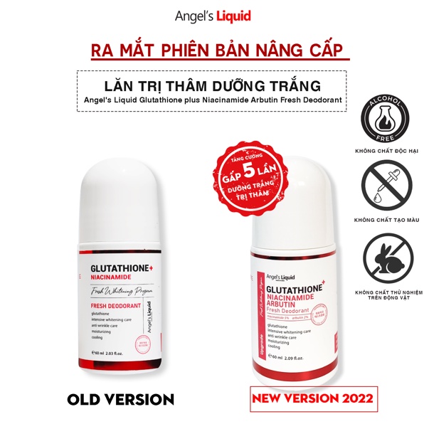 [NEW VERSION 2022] Lăn Khử Mùi Angel's Liquid Plus Niacinamide Arbutin Fresh Deodorant 60ml