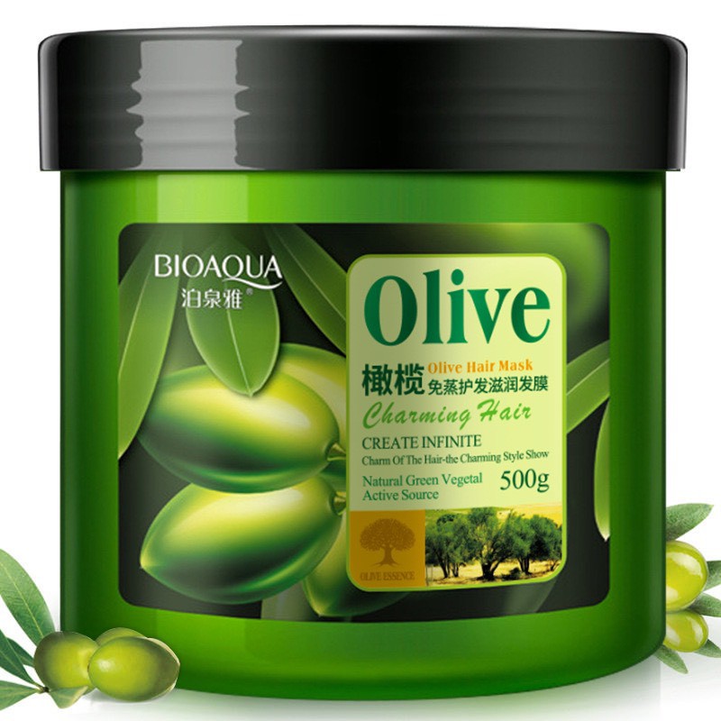Ủ Phục Hồi Tóc Khô Xơ Gãy Rụng Chiết Xuất Tinh Chất Dầu Olive Thương Hiệu BioAqua 500g