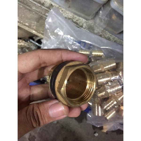 Ren đồng thùng phi chứa nước ren trong ngoài thau kèm ron cao su