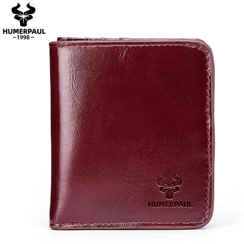 Ví Da Bò Thật 100% Mini Đựng Tiền Xu / Thẻ Tiện Dụng Cho Nam