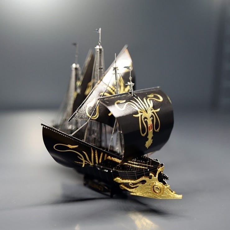 Mô hình 3D kim loại tàu cướp biển Silence trong phim Game of Thrones , Mô hình lắp ráp 3D thép không gỉ - Chưa lắp