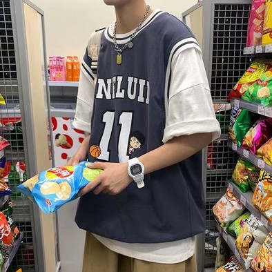 Áo tay ngắn phong cách Hong Kong thời trang độc đáo cho nam