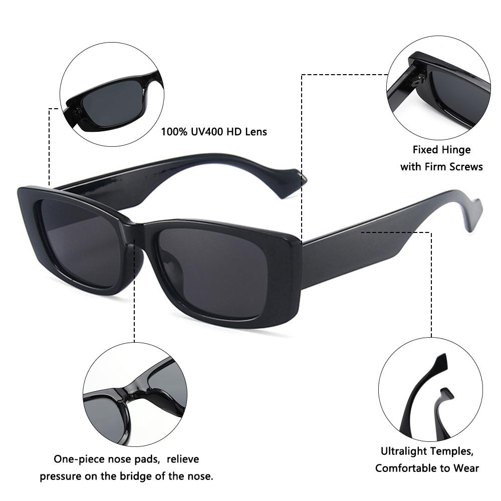 Kính Mát Hình Chữ Nhật Phong Cách Retro