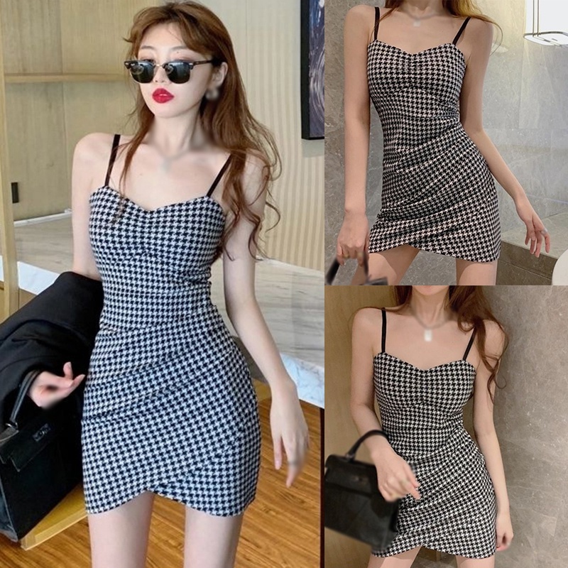 Đầm Hai Dây Cổ Chữ V Thời Trang Mùa Hè Gợi Cảm Cho Nữ