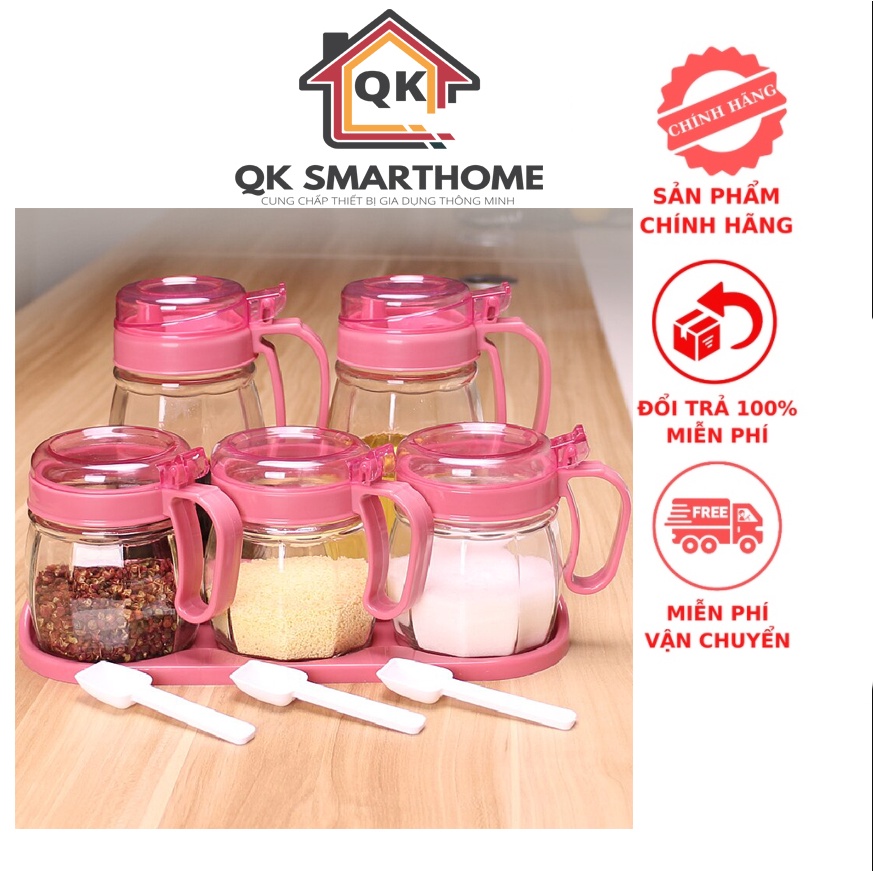 COMBO 5 Hũ đựng gia vị có thìa thông minh Thiết Kế Chuẩn Châu Âu