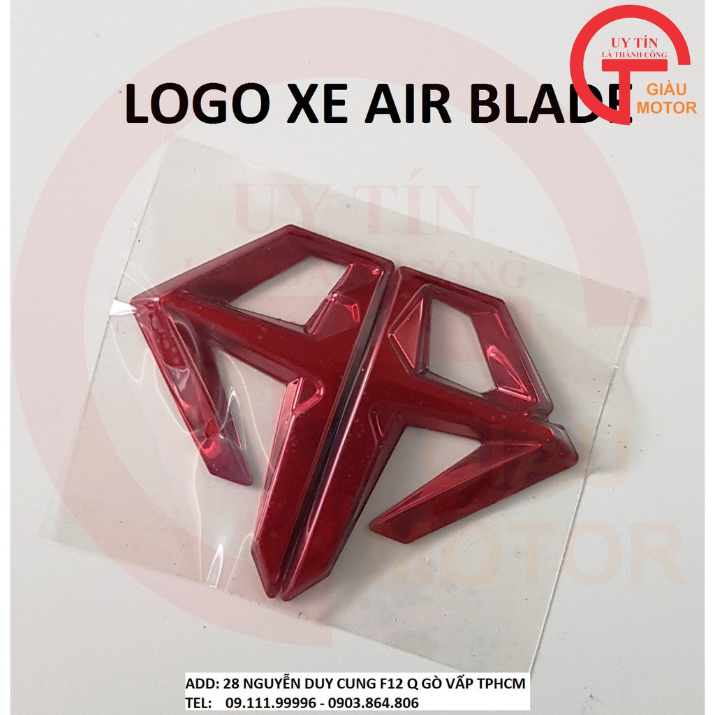 TEM DÁN BẮNG NHỰA TỐT LOGO AIR BLADE MÀU ĐỎ