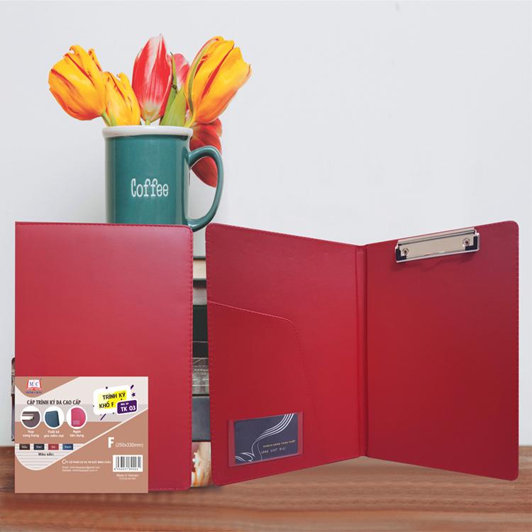 Cặp trình kí da cao cấp MINH CHÂU TK-03 các màu ĐEN/NÂU/ĐỎ/XANH
