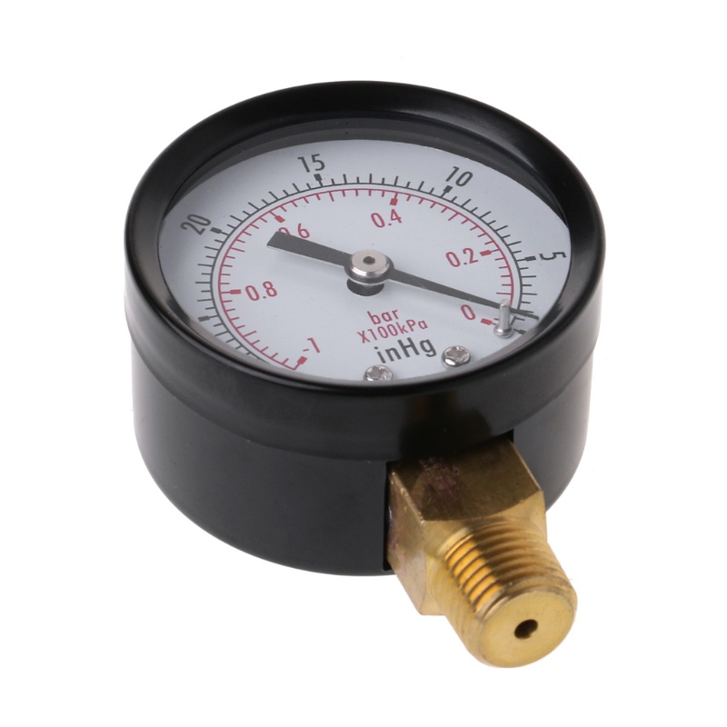Đồng Hồ Đo Áp Suất Chân Không 1-1 / 2 &quot;Bằng Thép 1 / 4&quot; Lưng Trung Tâm - 30HG / 0PSI