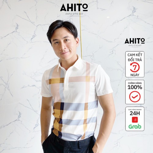 Áo thun Polo Nam có cổ thiết kế phối kẻ độc đẹp vải cá sấu co dãn 4 chiều, chuẩn đẹp lịch sự, thanh lịch. | BigBuy360 - bigbuy360.vn