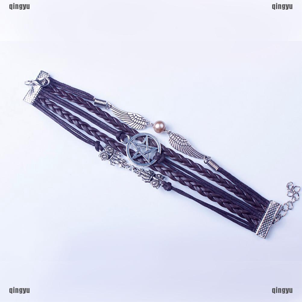 Vòng Tay Tình Bạn Dây Bện Mặt Chim Cú Và Cánh Thiên Thần