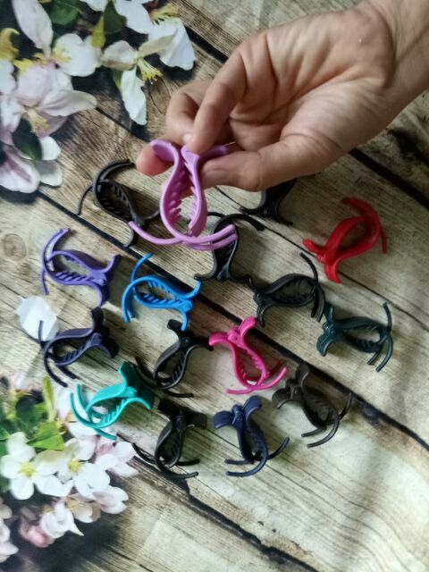 Kẹp càng cua 3 răng đen, đủ màu