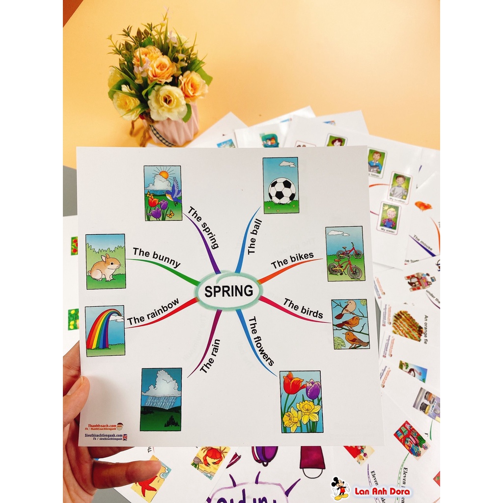 Bộ thẻ mindmap Tiếng Anh mầm nom - 40 chủ đề