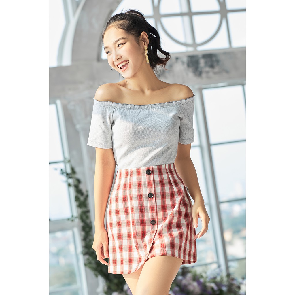 Chân váy A cúc trang trí - 92Wear