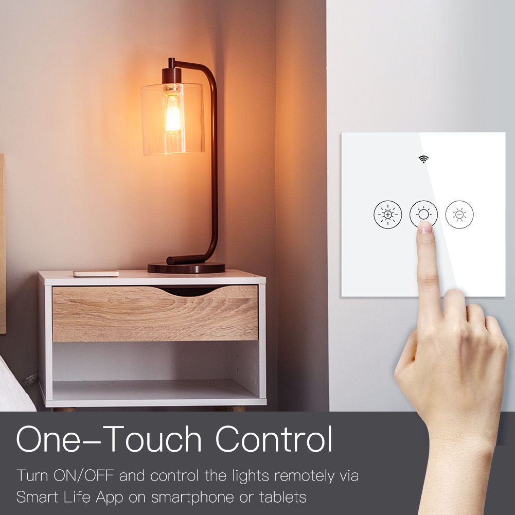 Công tắc điều chỉnh độ sáng thông minh MOES 2/3 chiều kết nối wifi RF cho ứng dụng Alexa Google