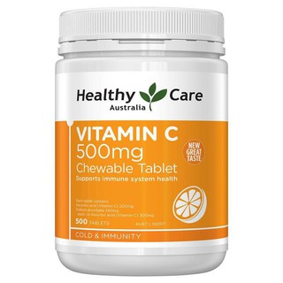[Tem Chemist] Viên Uống Vitamin C 500mg Healthycare, 500 viên - Mẫu mới - Tăng cường sức đề kháng,giúp da sáng mịn