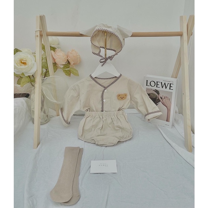 Set áo + chip + nón tai gấu em bé Nanci room