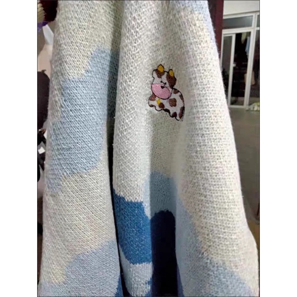 N60  Áo đôi sweater basic nam nữ ulzzang hình con bò đám mấy siêu cute CÓ ẢNH THẬT