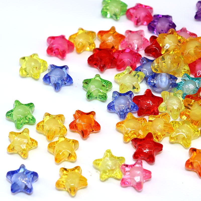Set 30 hạt ngôi sao nhựa acrylic 10mm dành cho làm đồ trang sức thủ công