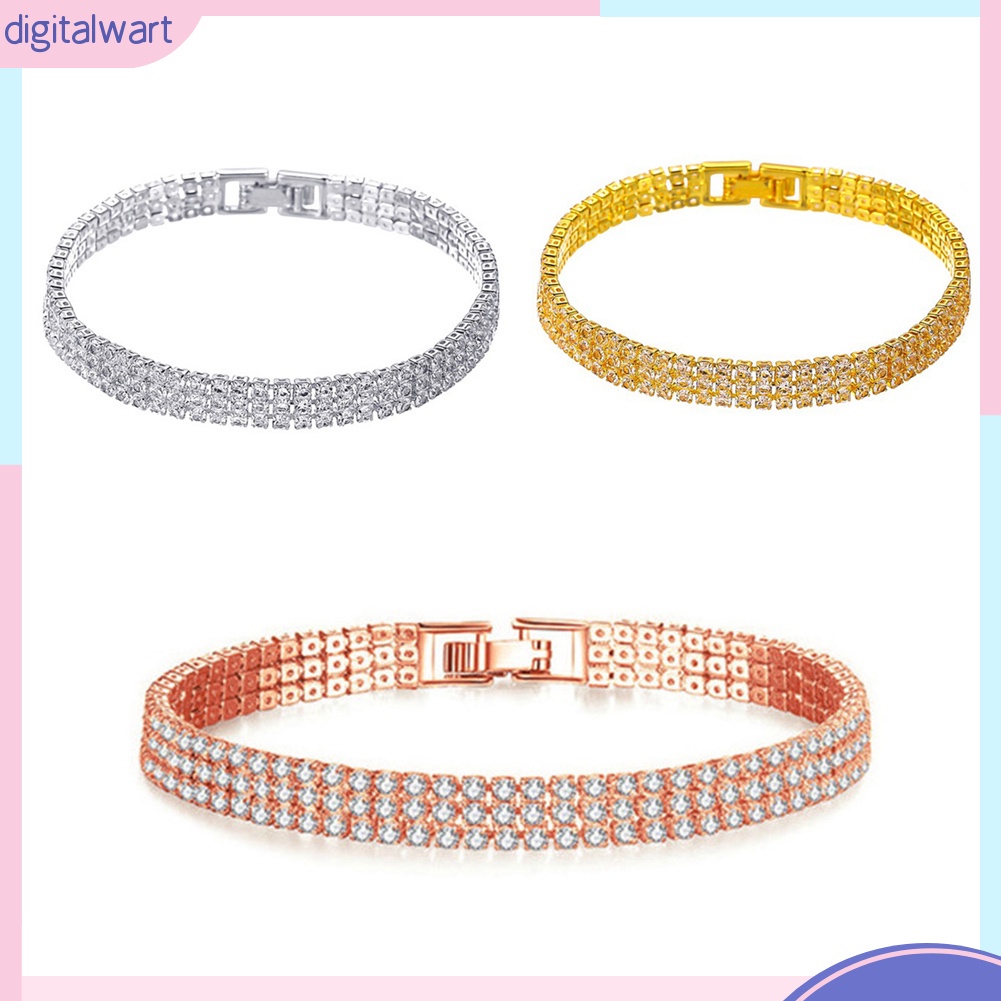 Vòng Tay Nữ Đính Đá 3 Hàng Sang Trọng