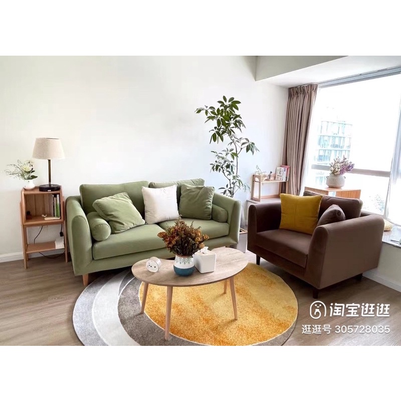 Ghế sofa nỉ cao cấp H20V6 H2 Furniture mặt đệm êm ái đàn hồi với thiết kế đơn giản phù hợp chung cư mini, phòng ngủ
