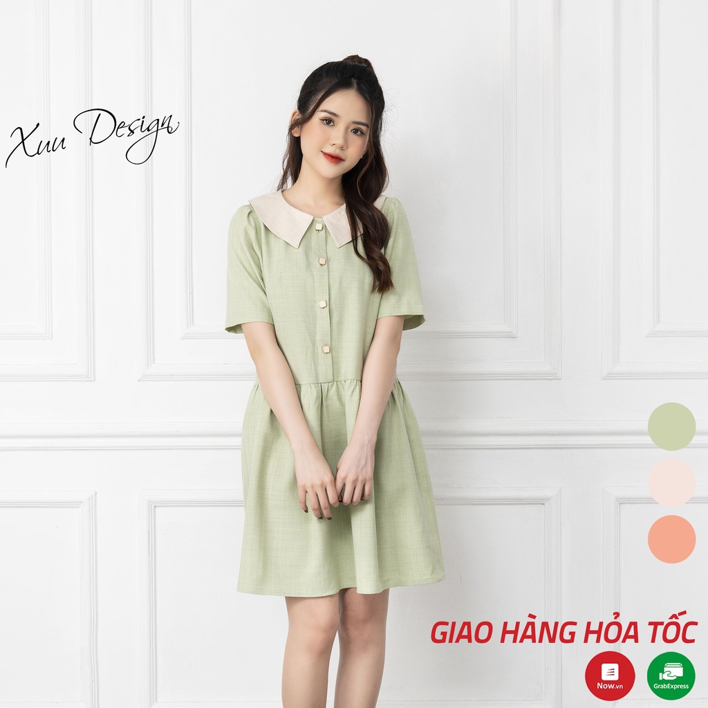 Váy suông nữ babydoll XUU thiết kế, màu sắc trẻ trung, chất vải mềm mát V05