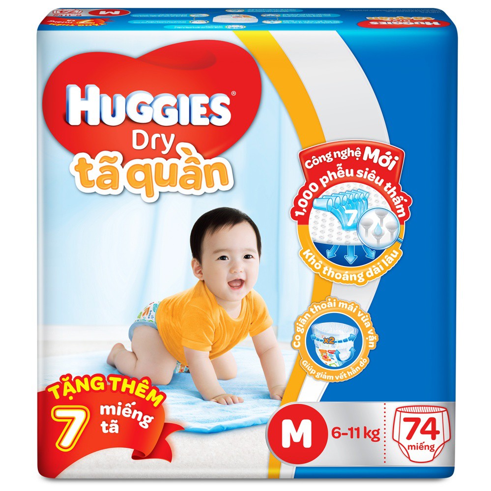 Tã quần Huggies Size M 74 Miếng (Cho bé 6 đến 11Kg)