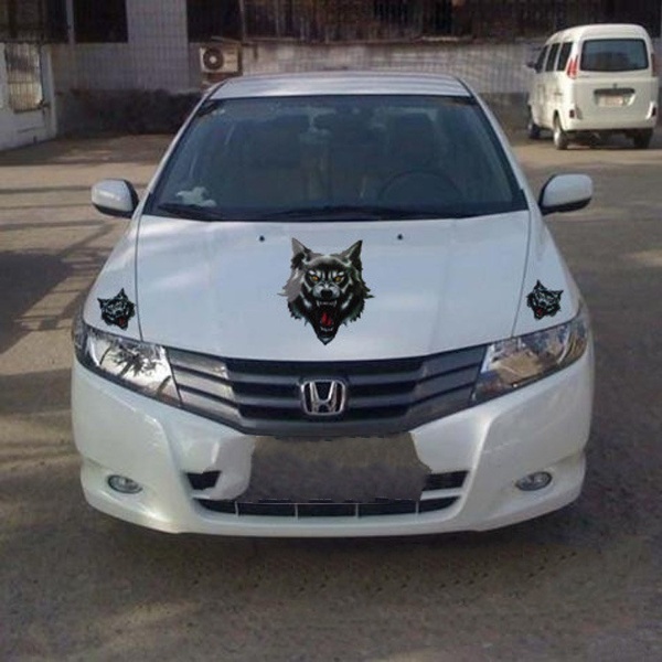 Tem Decal 3 đầu sói trang trí ô tô xe máy