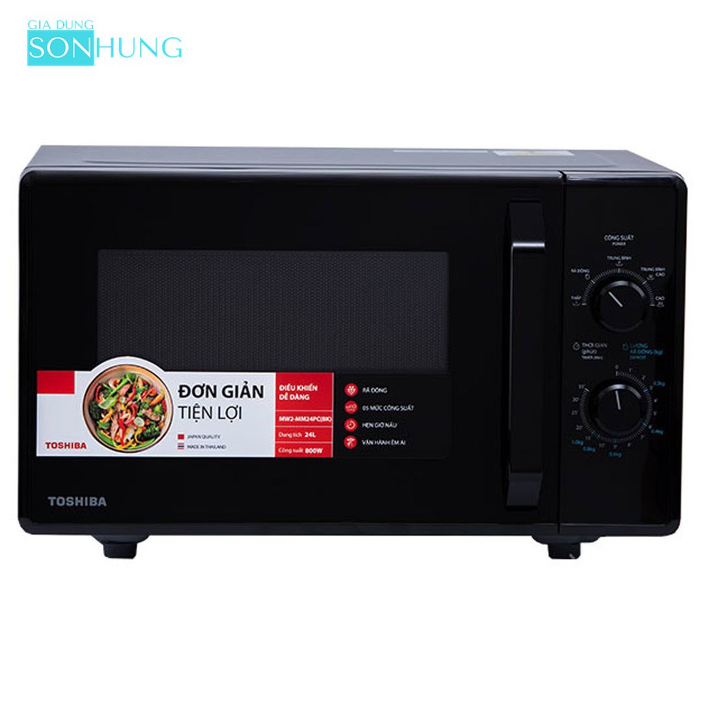 LÒ VI SÓNG CƠ KHÔNG NƯỚNG TOSHIBA MW2-MM24PC(BK) DUNG TÍCH 24 LÍT XUẤT XỨ THÁI LAN [BẢO HÀNH CHÍNH HÃNG 1 NĂM]