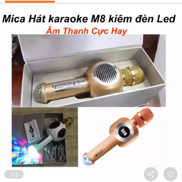 Mix hát karaoke kiêm loa M8 có đèn led
