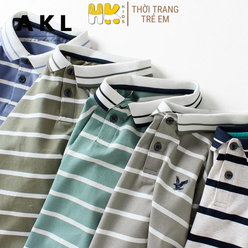 Áo thun polo HK KIDS tay ngắn kẻ ngang thời trang mùa hè dành cho bé trai từ 4 đến 15 tuổi (mã 3951)