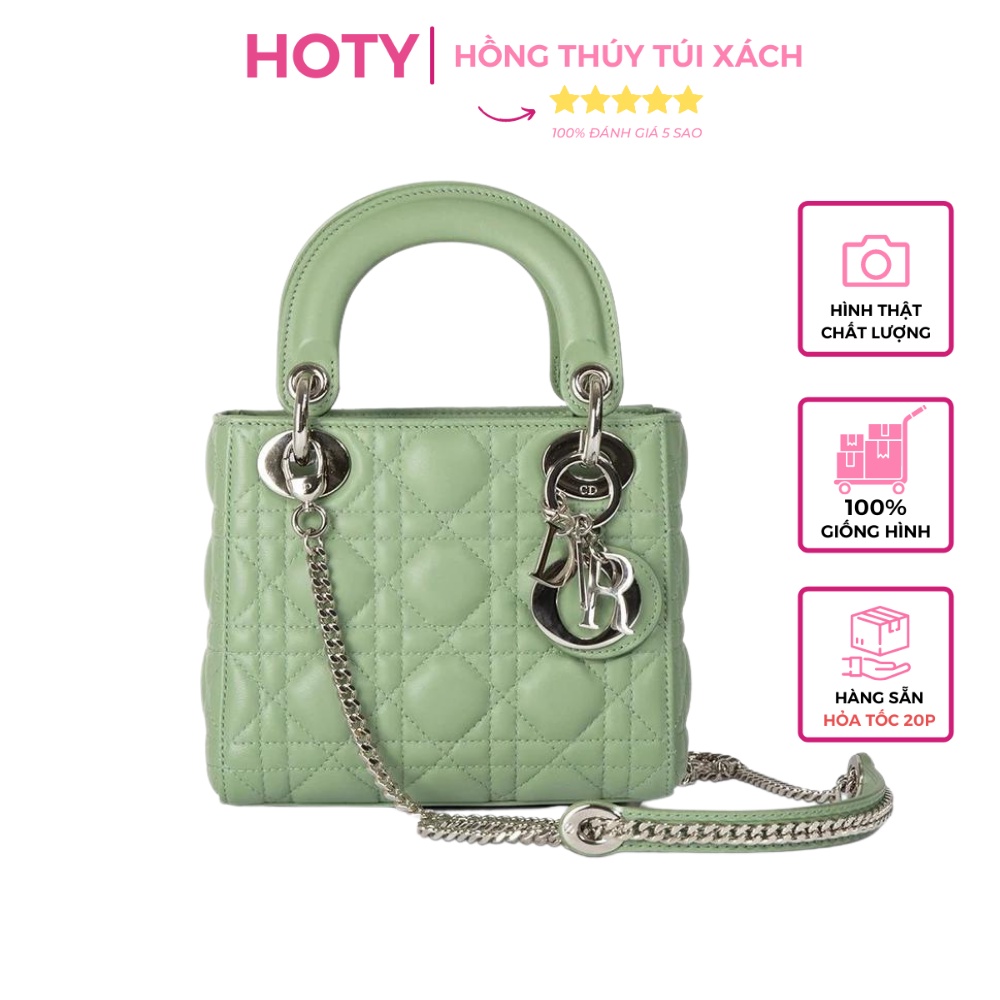 Túi Đeo Chéo 3ô da lì xích bạc có hộp