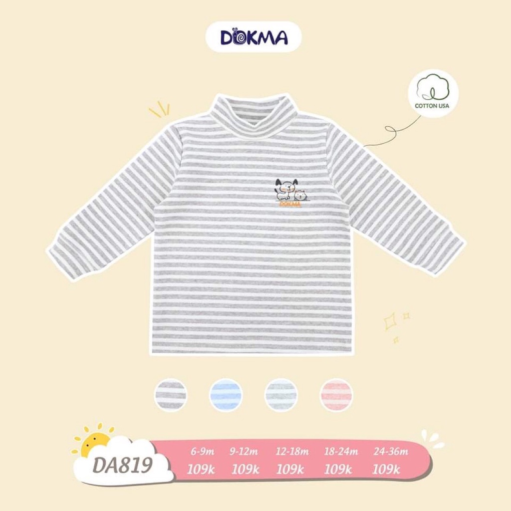 Áo thun áo giữ nhiệt dài tay thu đông cho bé trai bé gái chất dày dặn Dokma sale size 6-36M DA819 Lamiha