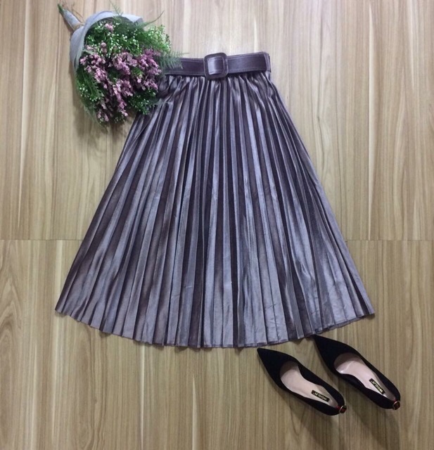 [Đẹp-độc-lạ] chân váy nhung xếp ly | BigBuy360 - bigbuy360.vn