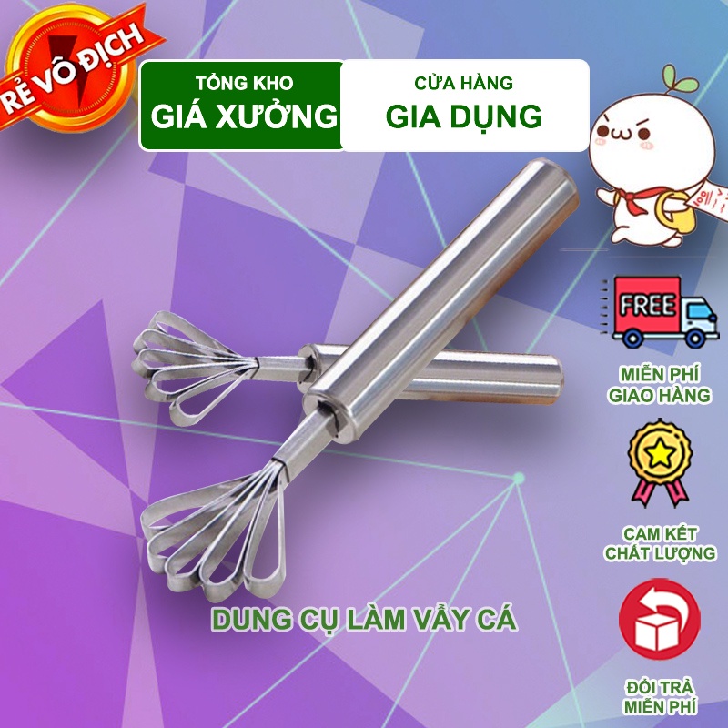 Dụng Cụ Đánh Vảy Cá Và Nạo Dừa 2 Trong 1 - Gậy đánh vảy cá cầm tay(DVC01)