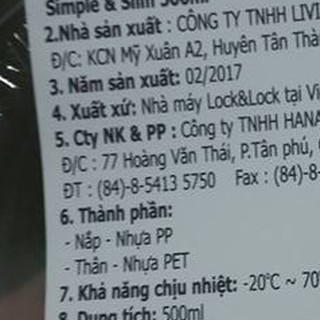 Combo thùng bình lock and lock 500ml