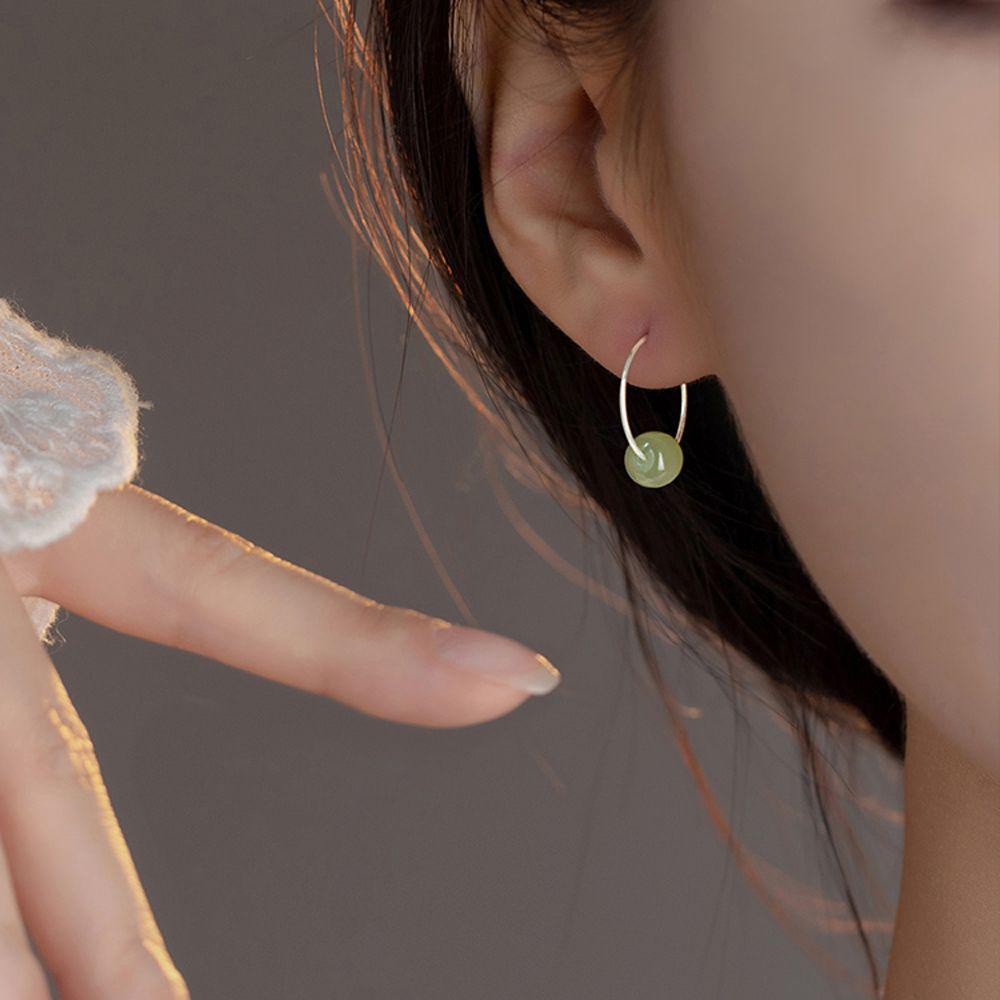 FORBETTER Đôi Khuyên Tai Hình Tròn Cổ Điển Thời Trang Mùa Hè Cho Nữ