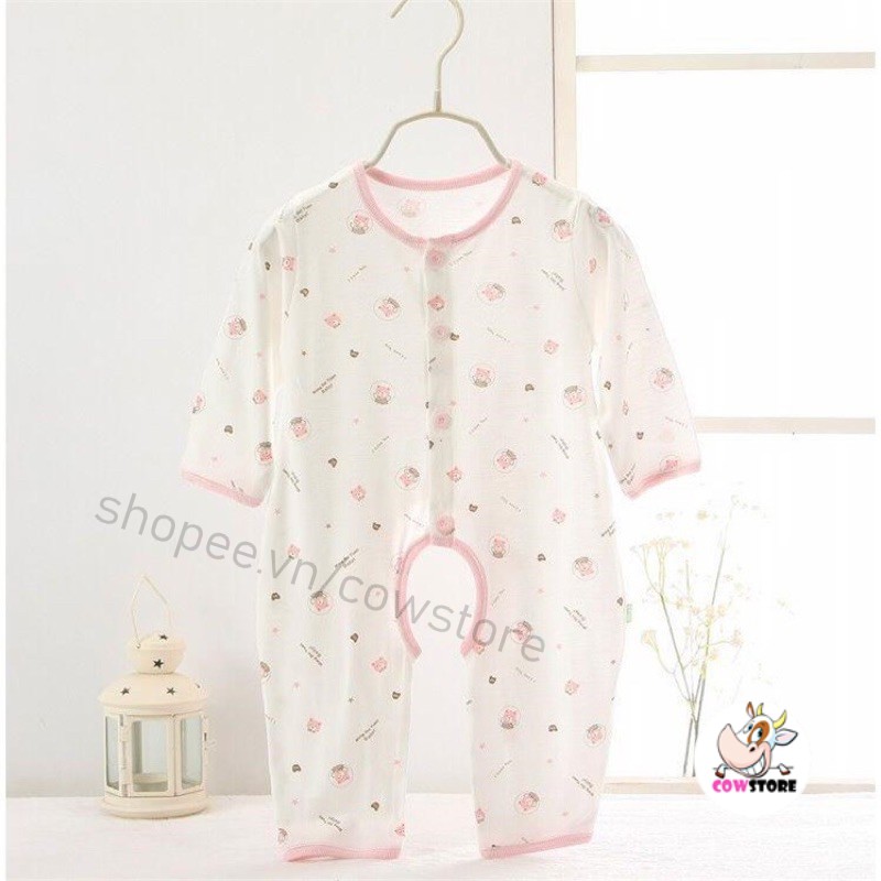 Body mặc bỉm tay dài cho bé sơ sinh chất Cotton siêu thoáng cho trẻ sơ sinh