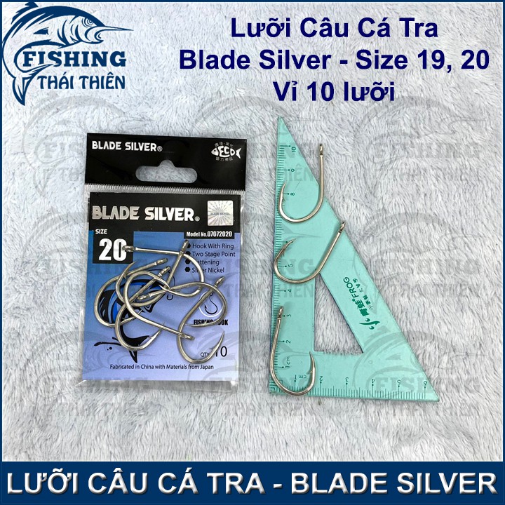 Lưỡi Câu Cá Blade Silver Size 19, 20 Vỉ 10 Lưỡi Chuyên Dùng Câu Cá Tra