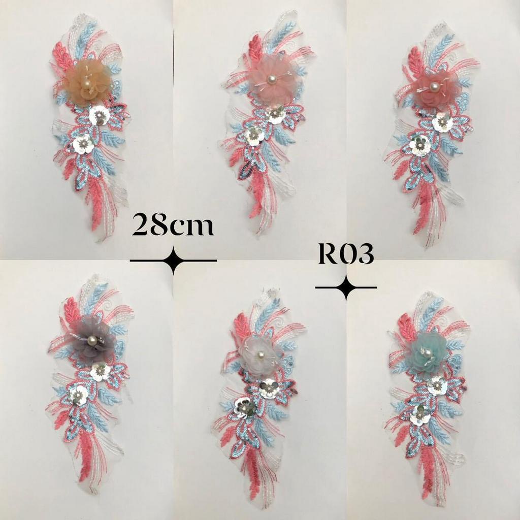 [Chính hãng] ren đắp áo thêu kim sa xinh xắn 28cm