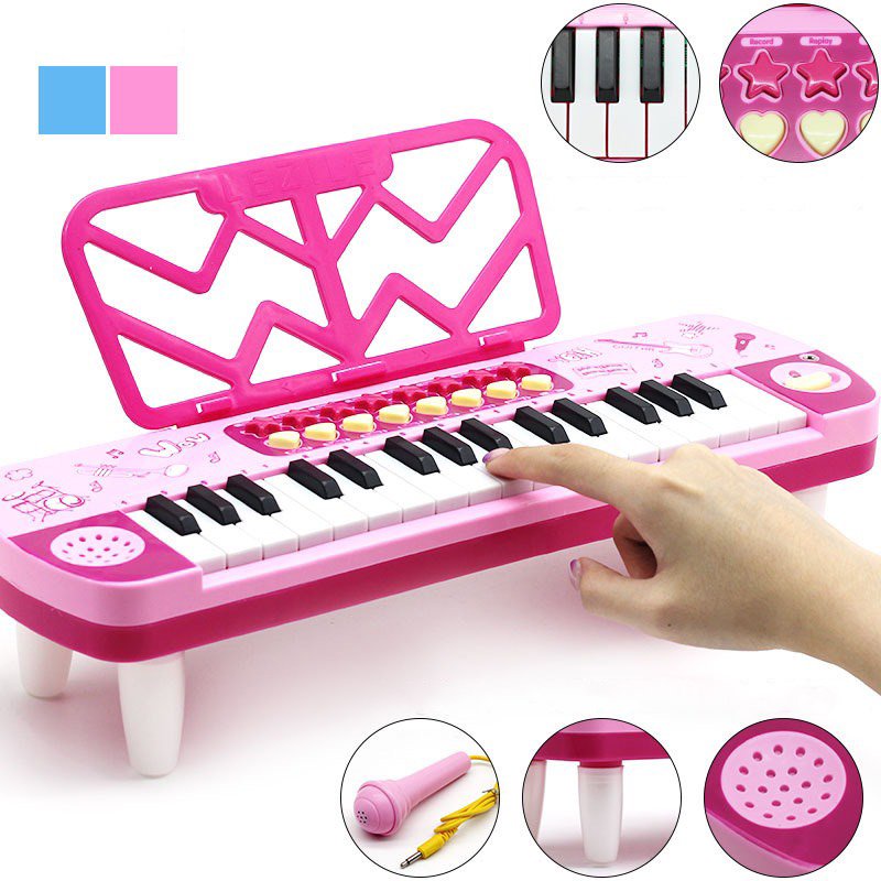 [Mã LIFE20KALL giảm 10% đơn 50K] Đồ Chơi Đàn Piano Cho Bé Có Đèn Nhạc Và Micro Chuẩn Âm