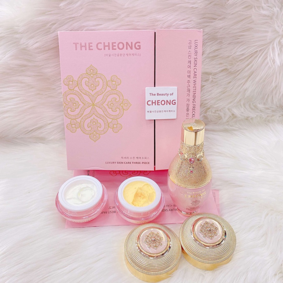 Bộ Kem 3 Sản Phẩm The Cheong Hàn Quốc Giúp Da Trắng Sáng Hơn, Đều Màu, Dưỡng Cho Làn Da Trắng Hồng Và Tươ