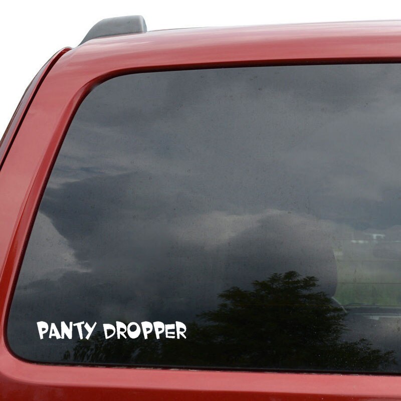 Miếng sticker &quot;Panty Dropper&quot; dán trang trí ô tô 17.5cmx2.1cm màu đen / bạc